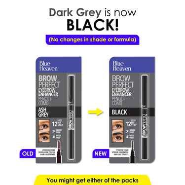 Blue Heaven Brow Perfect Eyebrow Enhancher, Long Lasting, Smudge Proof, Waterproof Eyebrow Pencil, One Swipe perfect finish, Black, 0.30gm